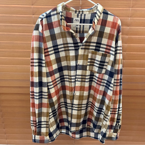 Zara Men's Casual Multicolor Checkered Shirt ~ XL - Picture 1 of 5